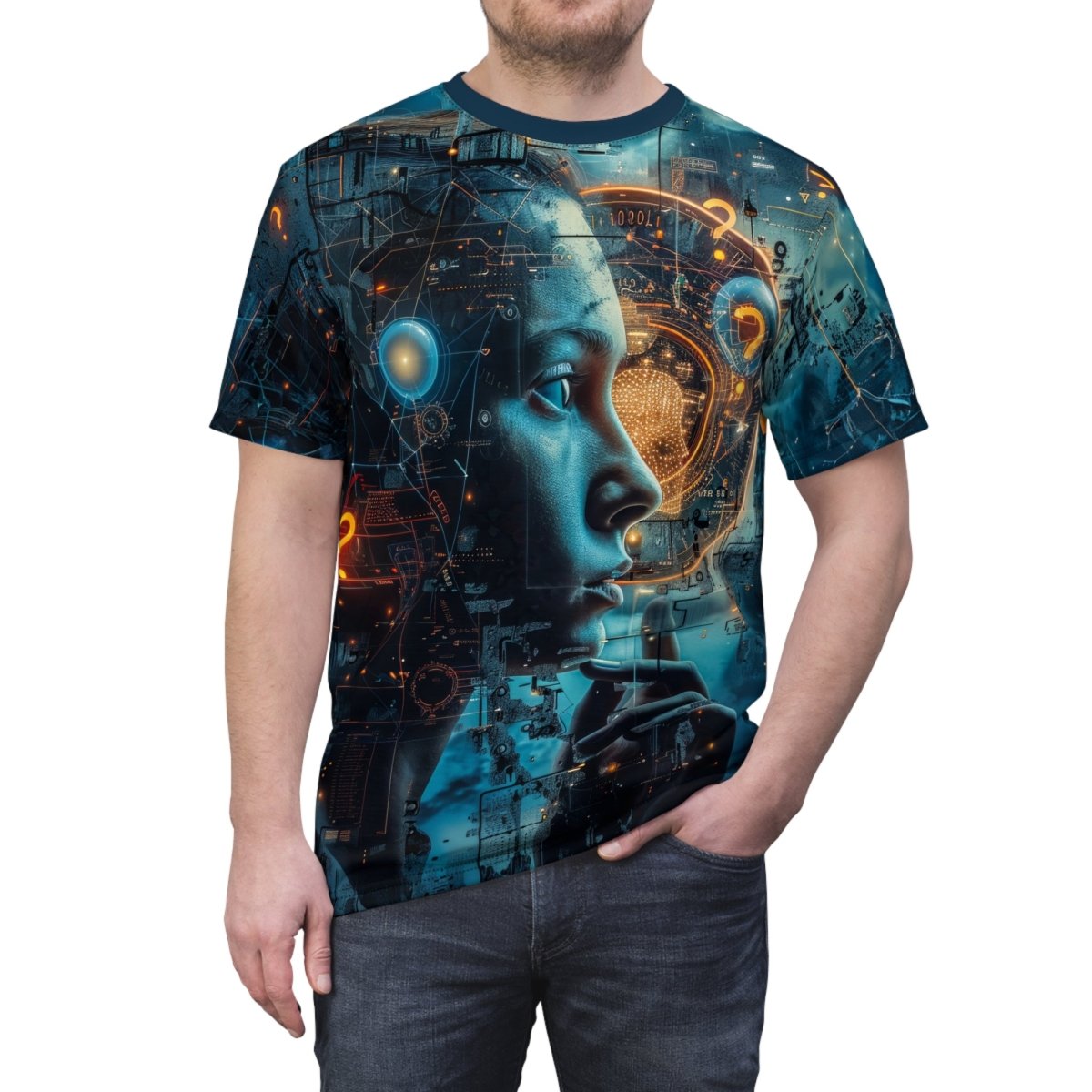 Futuristic Mindscape T-Shirt (AOP) - Elegant Deer