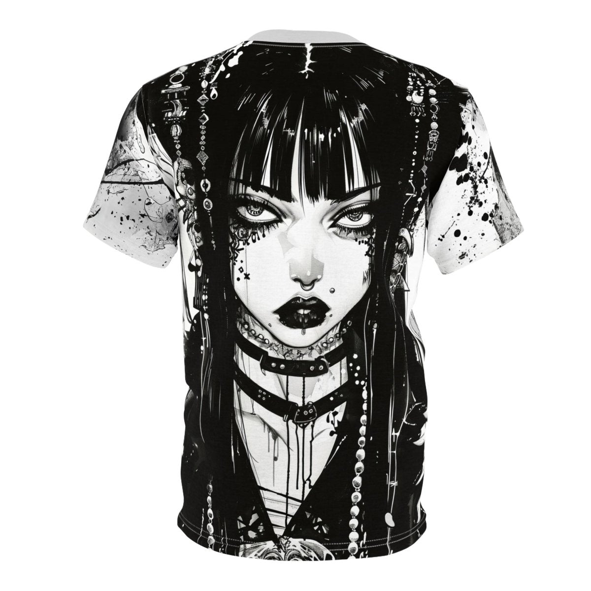 Gothic Allure: Dual - Sided Dark Fantasy T-Shirt (AOP) - Elegant Deer
