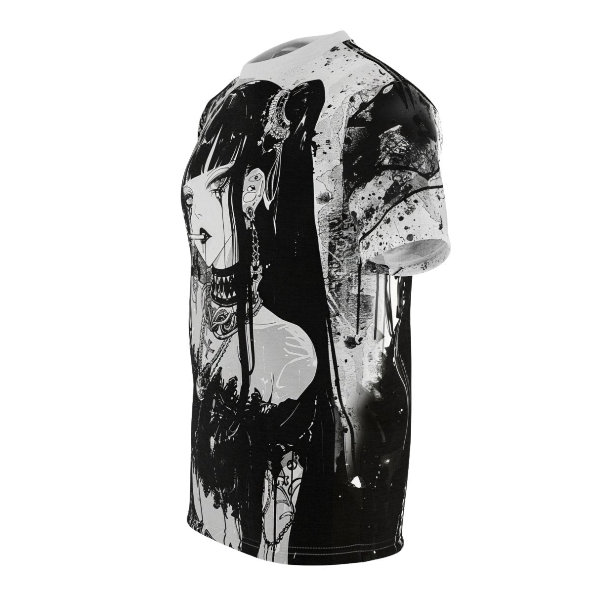 Gothic Allure: Dual - Sided Dark Fantasy T-Shirt (AOP) - Elegant Deer
