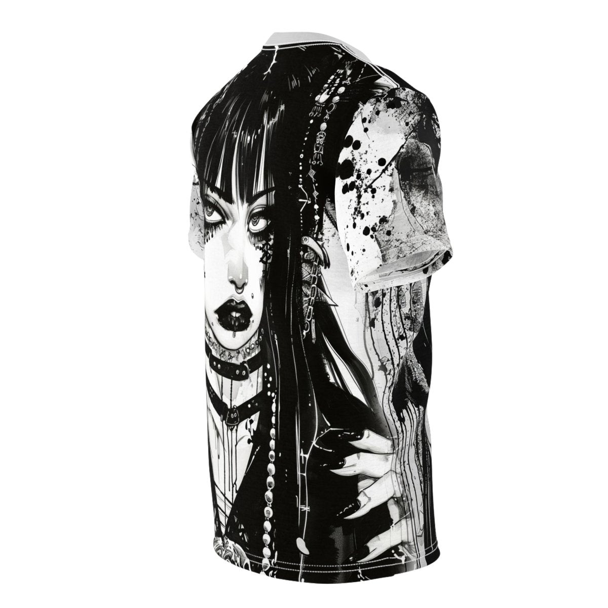 Gothic Allure: Dual - Sided Dark Fantasy T-Shirt (AOP) - Elegant Deer