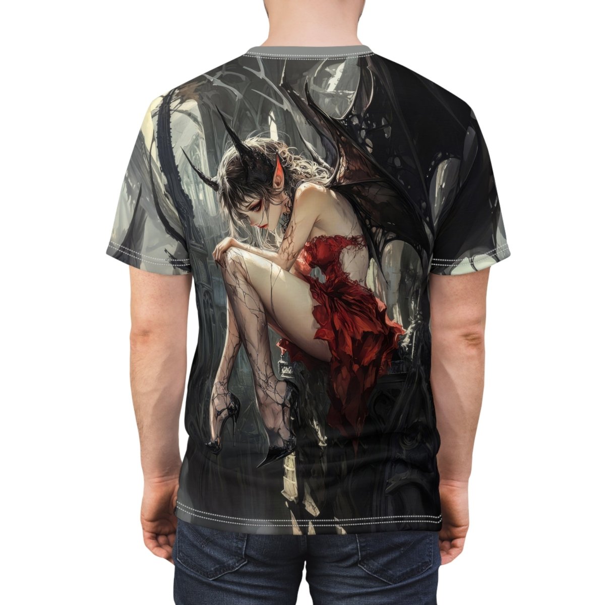Gothic Wings - Dual - Sided AOP T-Shirt - Elegant Deer