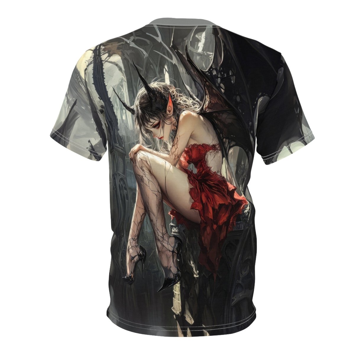 Gothic Wings - Dual - Sided AOP T-Shirt - Elegant Deer