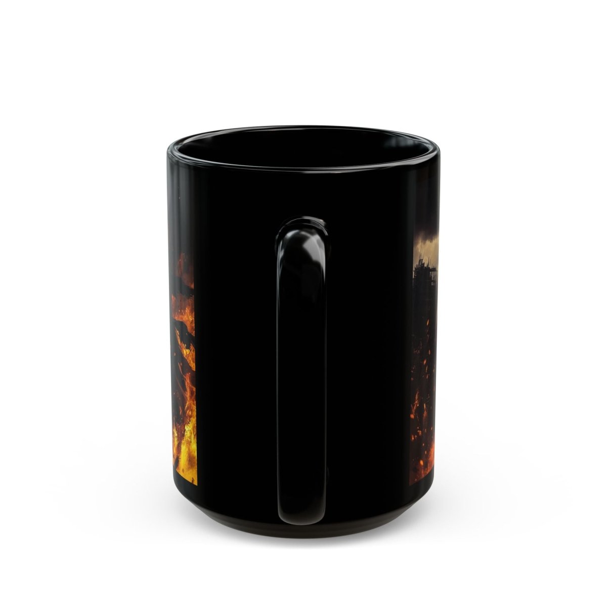 ☠️ Hellfire Knight Black Mug – Apocalyptic Dark Fantasy - Elegant Deer