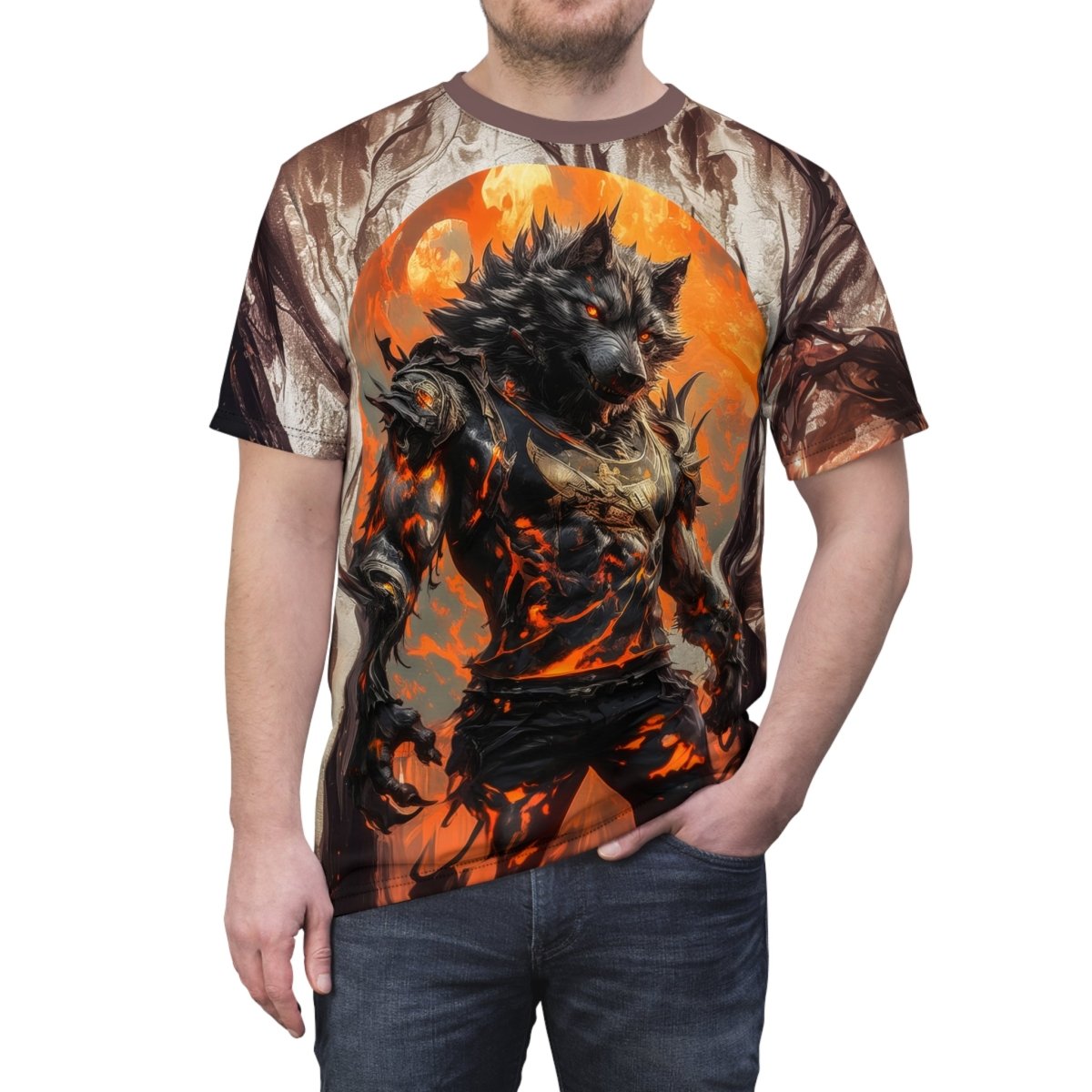 Inferno Werewolf T-Shirt (AOP) - Elegant Deer