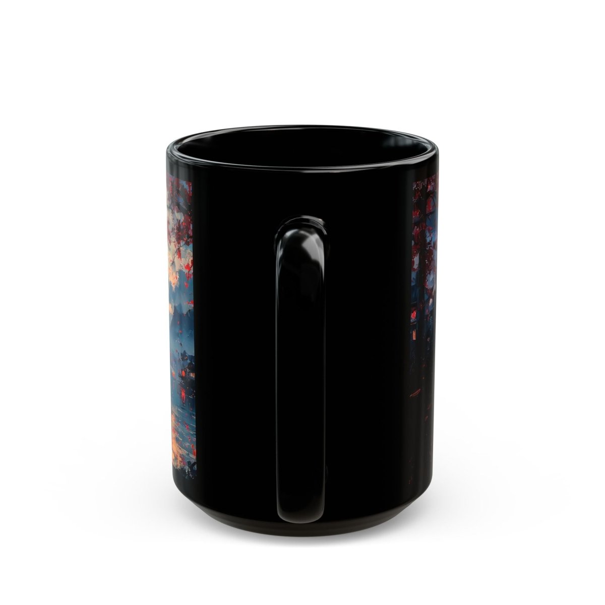 Japanese Traditional Style Valentine's Coffee Mug 15oz - Elegant Deer