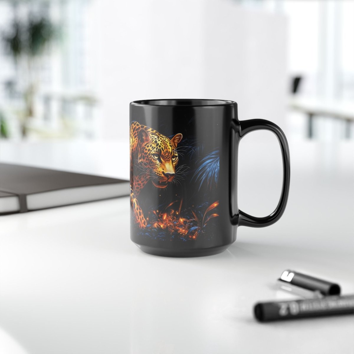 🐆 Jungle Leopard – Enchanted Guardian Mug 🍃 - Elegant Deer