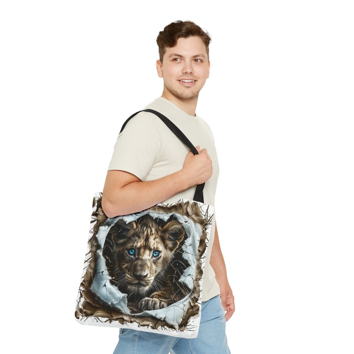Lion Father with Son Tote Bag - Elegant Deer