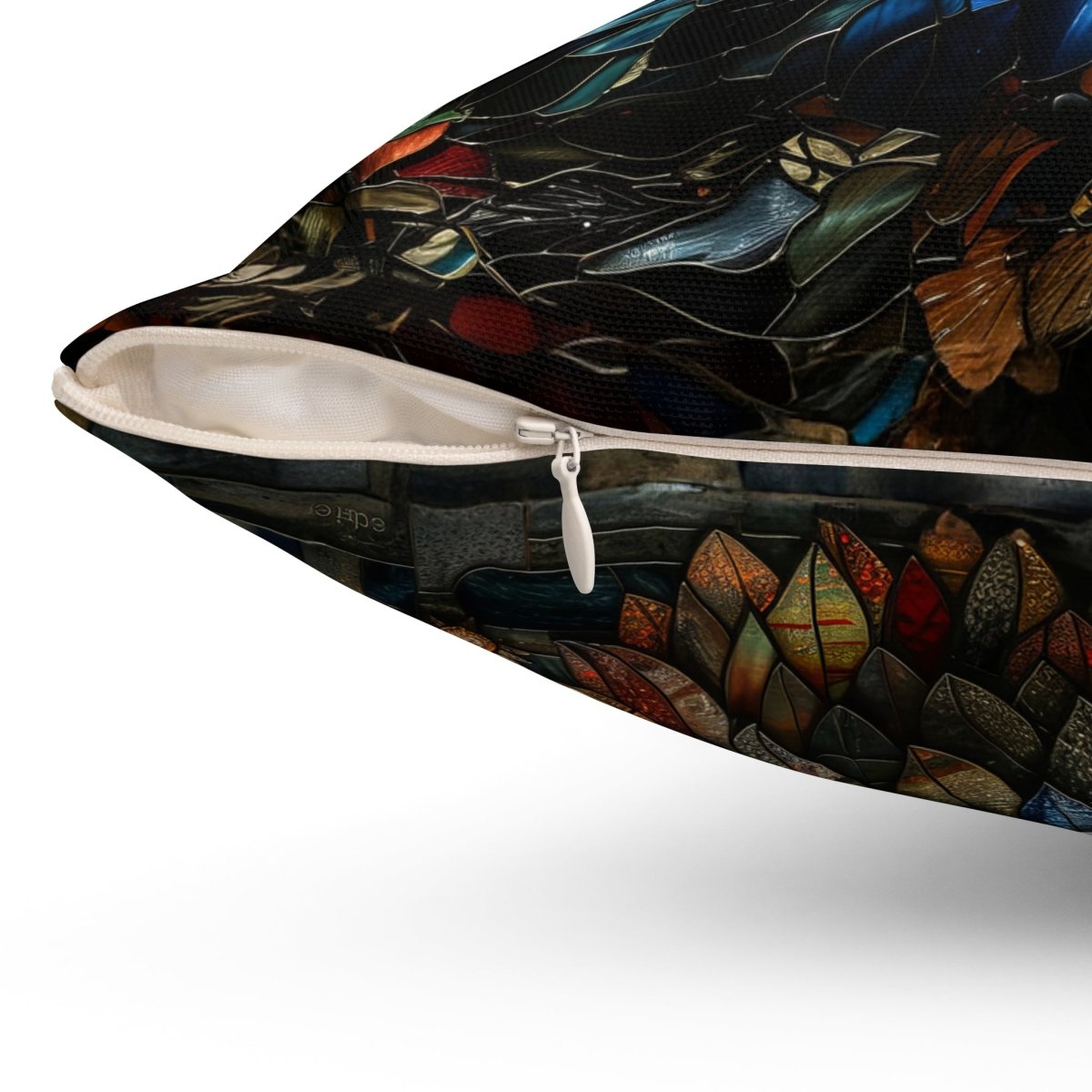 Luxury Decorative Pillow with Eagle Stained Glass Design - Elegant Deer