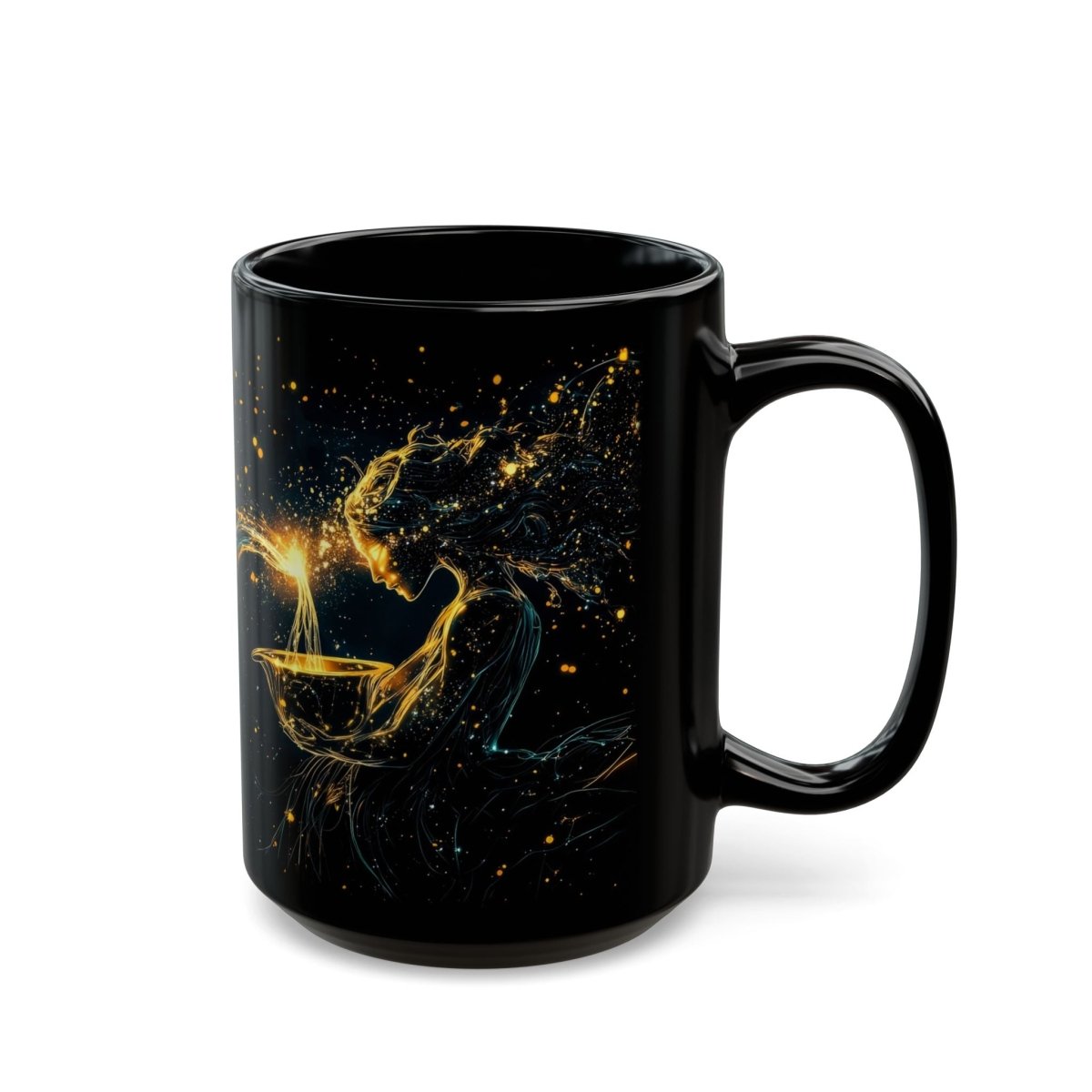 ♒ Mystic Aquarius – Celestial Water Bearer Mug - Elegant Deer