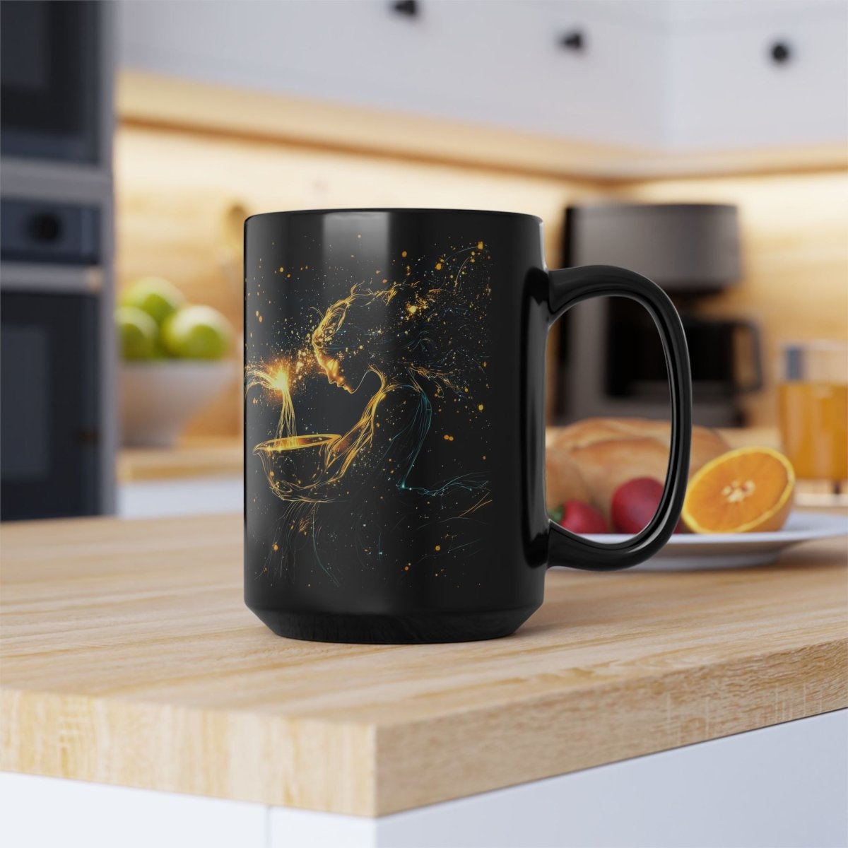 ♒ Mystic Aquarius – Celestial Water Bearer Mug - Elegant Deer