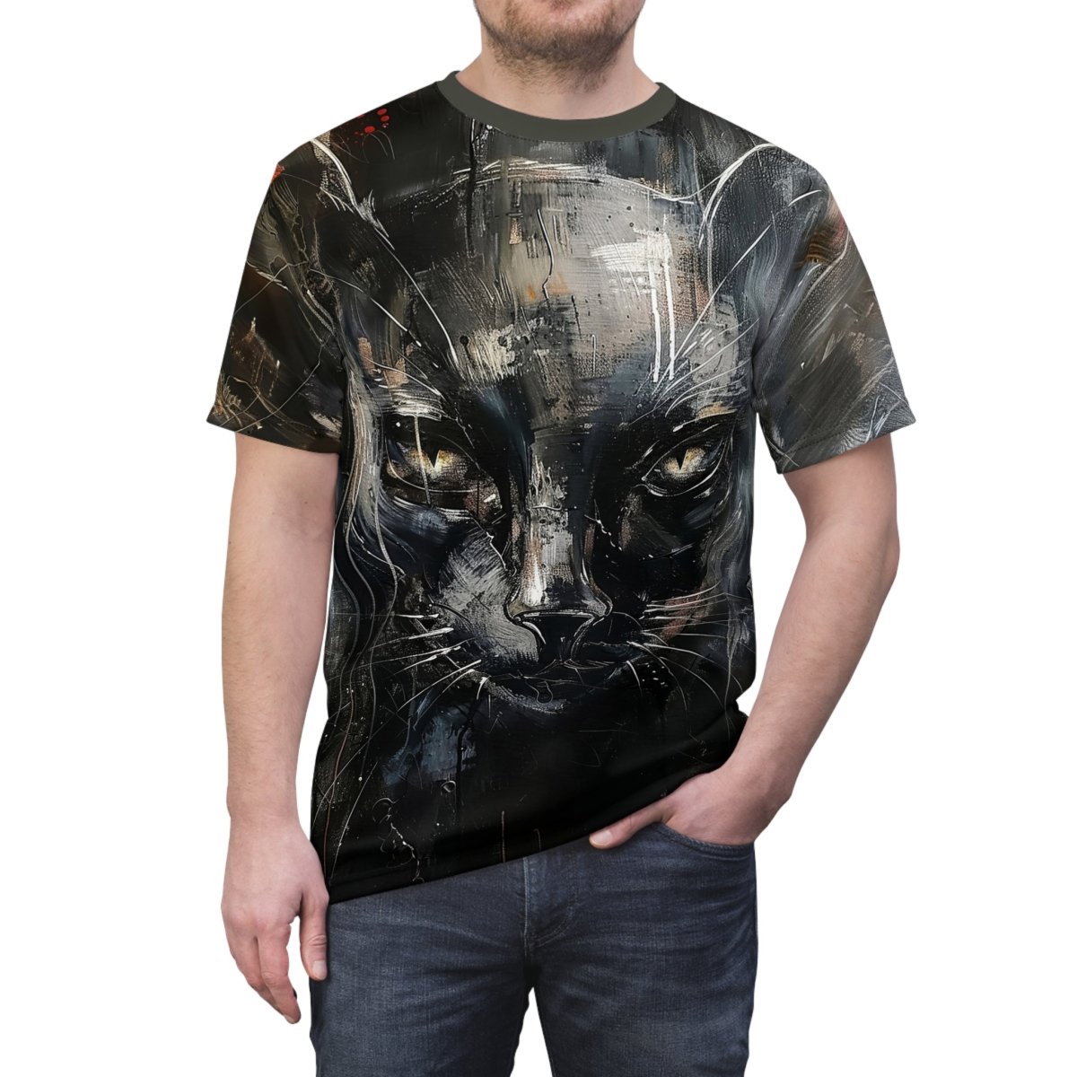 Mystic Feline T-Shirt (AOP) - Elegant Deer