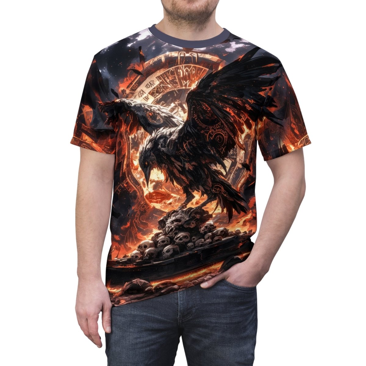 Mystic Raven Prophecy T-Shirt (AOP) - Elegant Deer