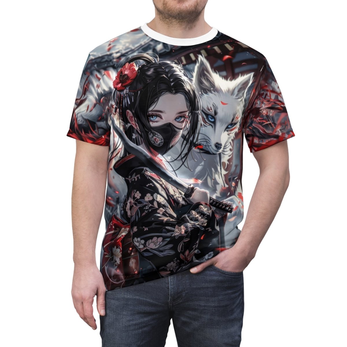 Mystic Samurai Guardian T-Shirt (AOP) - Elegant Deer