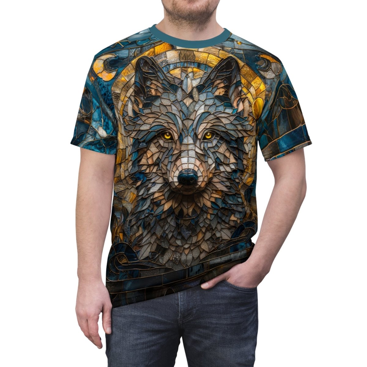 Mystic Wolf Artistry T-Shirt (AOP) - Elegant Deer