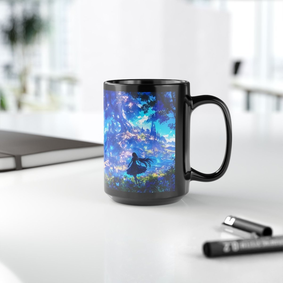 Mystical Fantasy Forest Coffee Mug 15oz - Elegant Deer