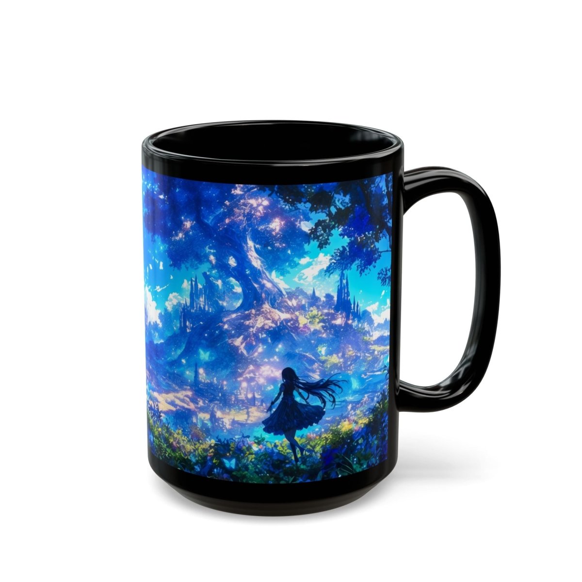 Mystical Fantasy Forest Coffee Mug 15oz - Elegant Deer