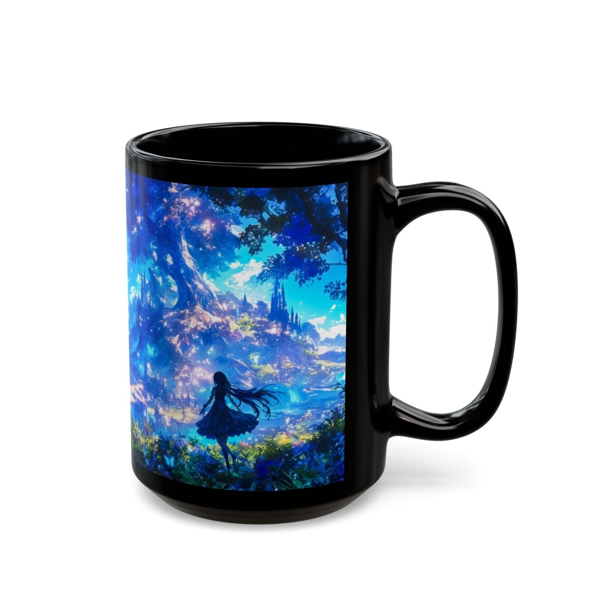 Mystical Fantasy Forest Coffee Mug 15oz - Elegant Deer