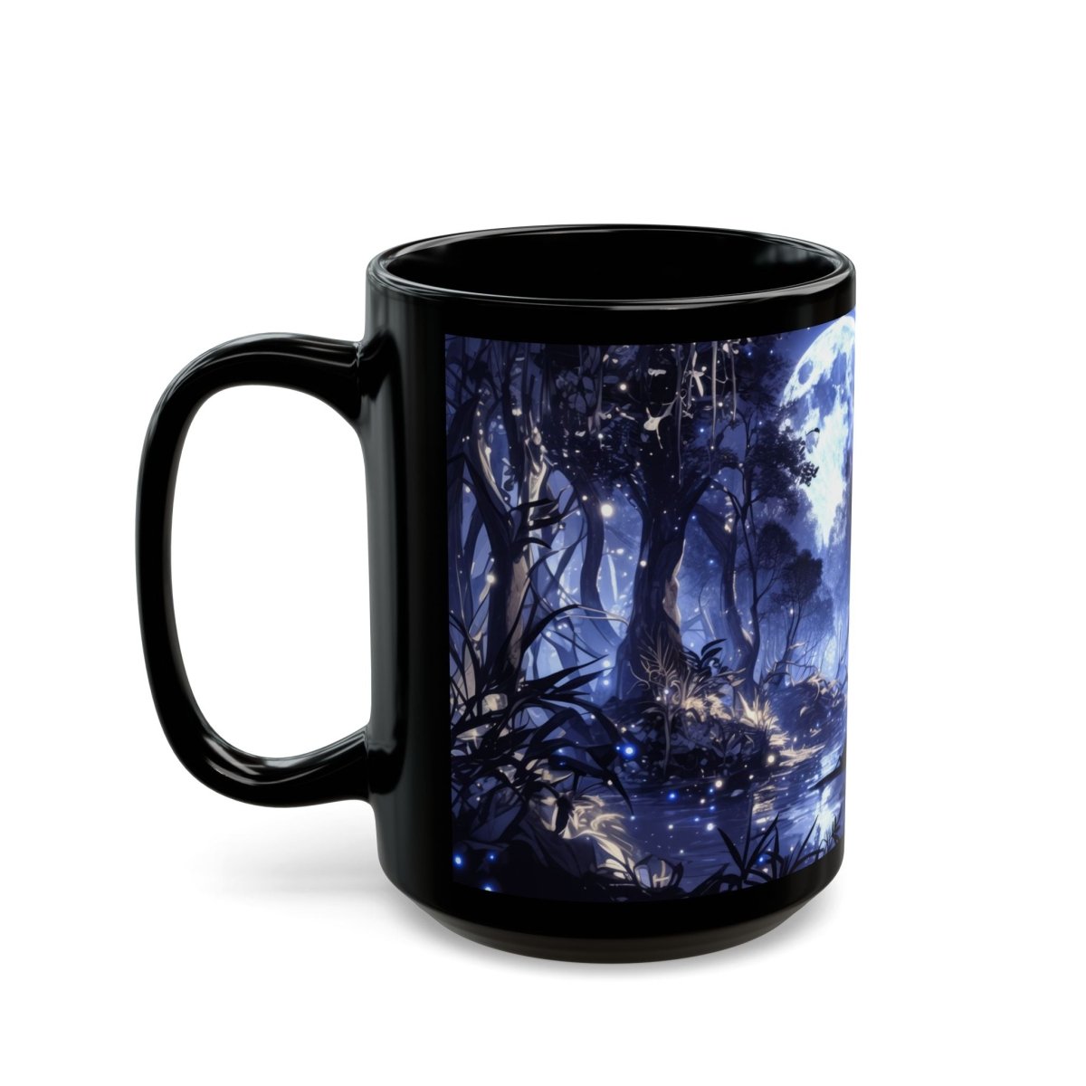 Mystical Wolf Mug with Moonlight 15oz - Elegant Deer