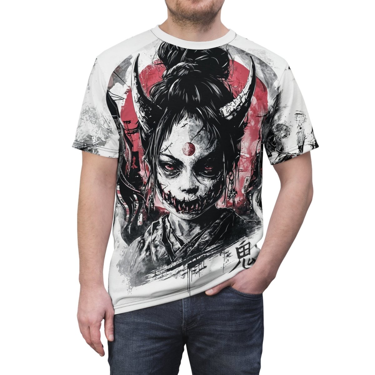 Oni Warrior: Urban Demon T-Shirt (AOP) - Elegant Deer