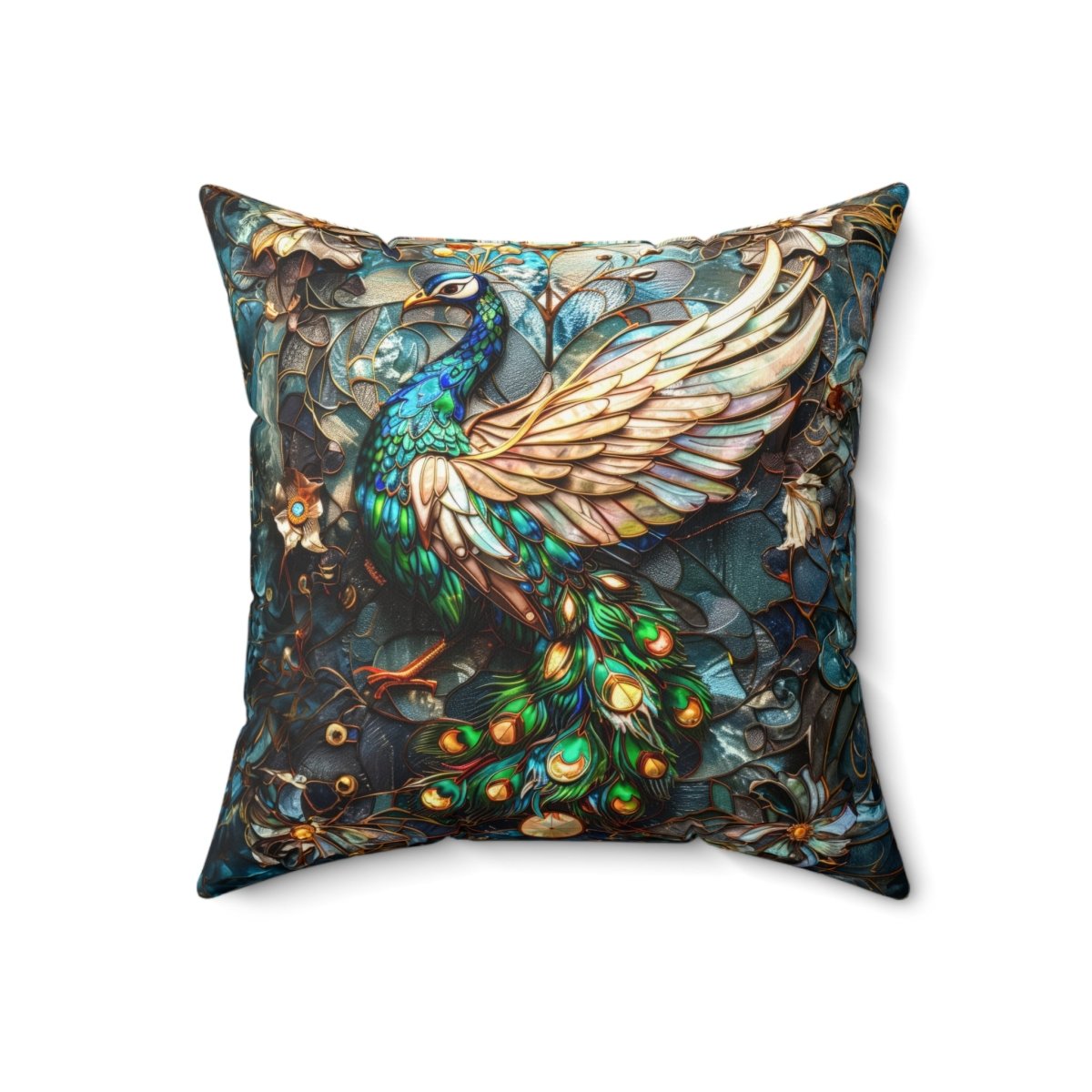 Opulent Peacock Dreams Pillow Pillow - Elegant Deer