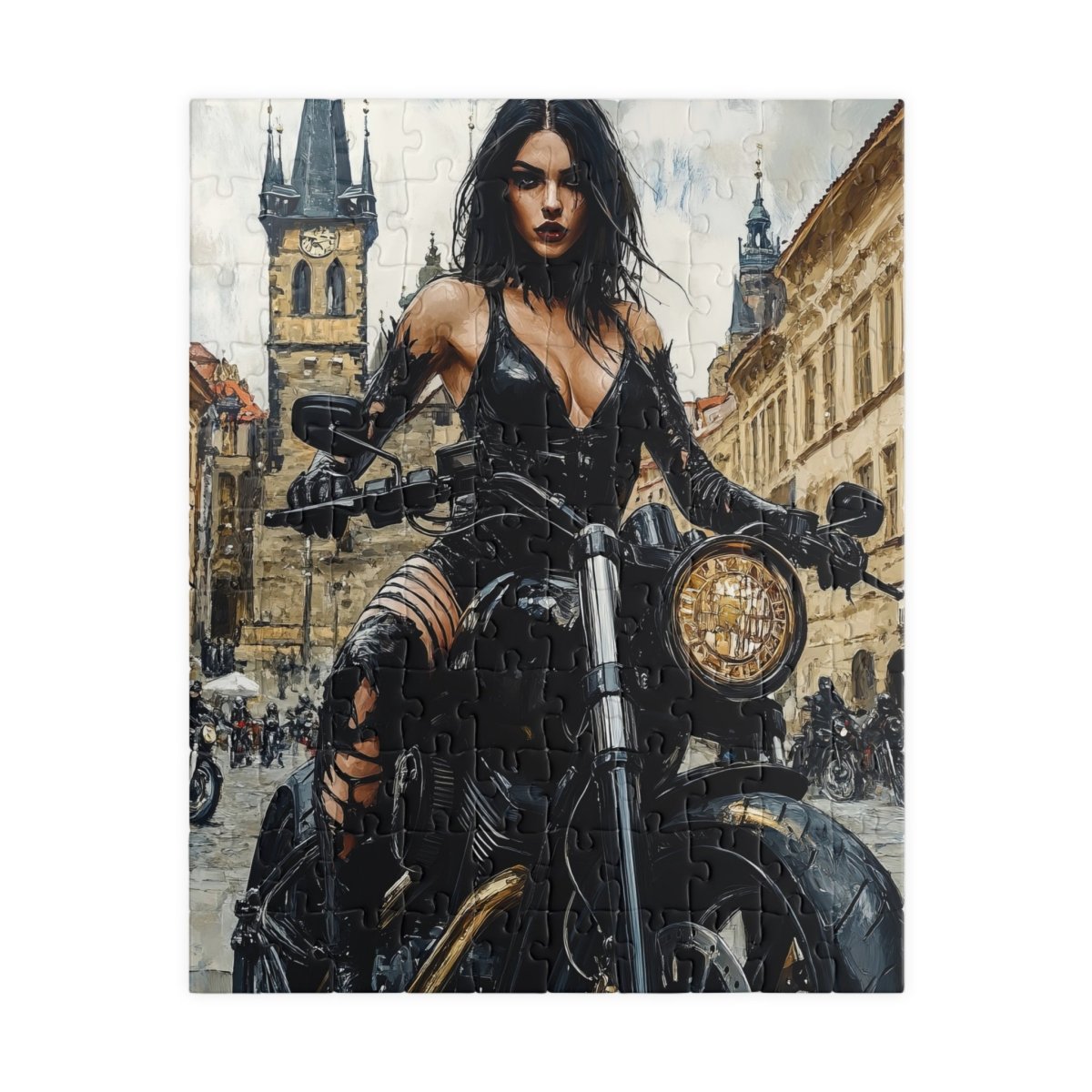 ๐๏ธ Rebel Biker Girl Puzzle โ Urban Freedom Edition ๐ค - Elegant Deer