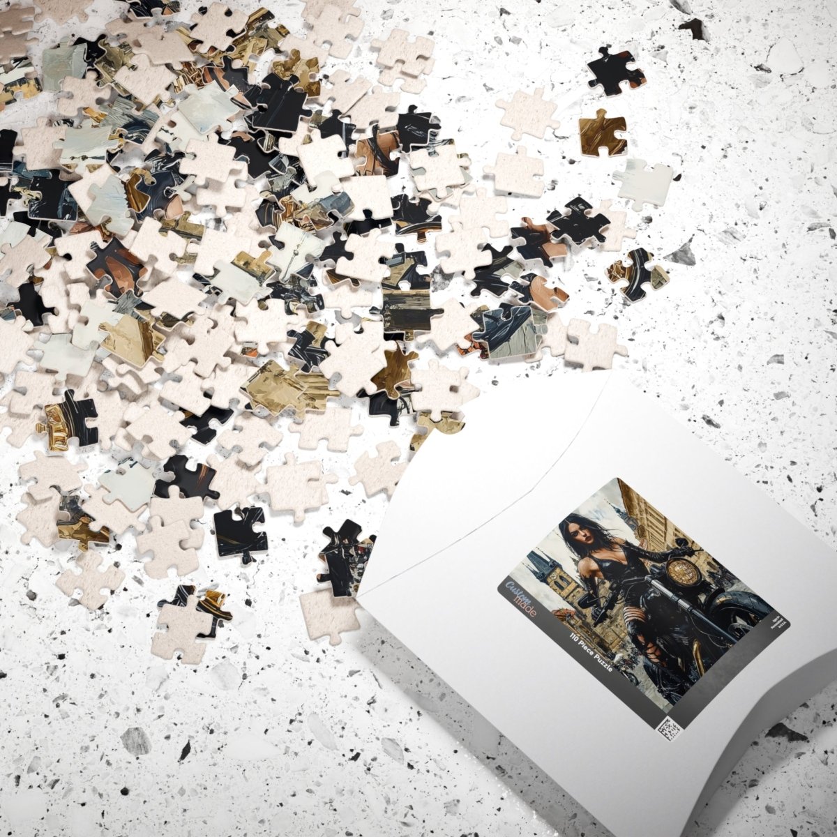 ๐๏ธ Rebel Biker Girl Puzzle โ Urban Freedom Edition ๐ค - Elegant Deer