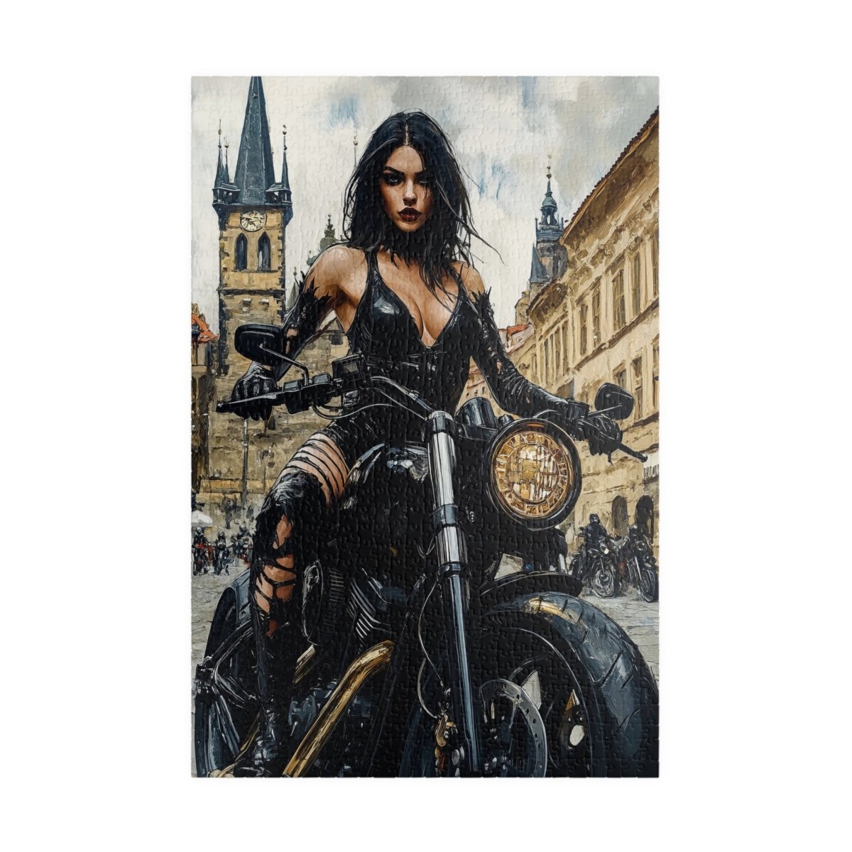 ๐๏ธ Rebel Biker Girl Puzzle โ Urban Freedom Edition ๐ค - Elegant Deer