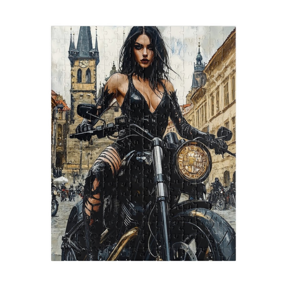 ๐๏ธ Rebel Biker Girl Puzzle โ Urban Freedom Edition ๐ค - Elegant Deer