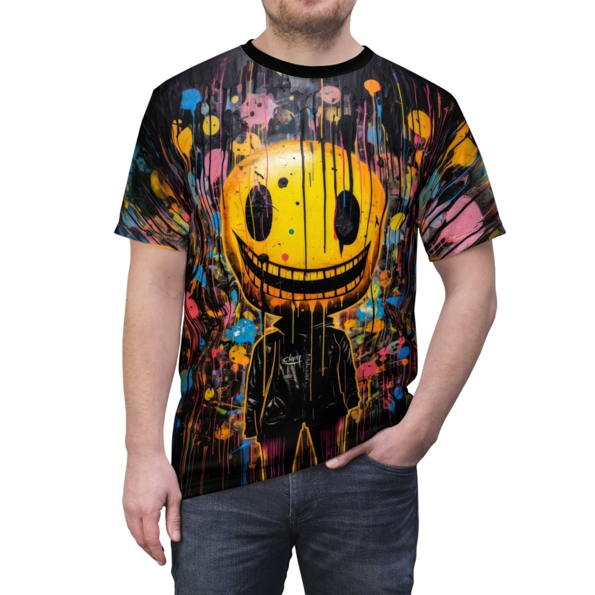 Rebellious Radiance T-Shirt (AOP) - Elegant Deer