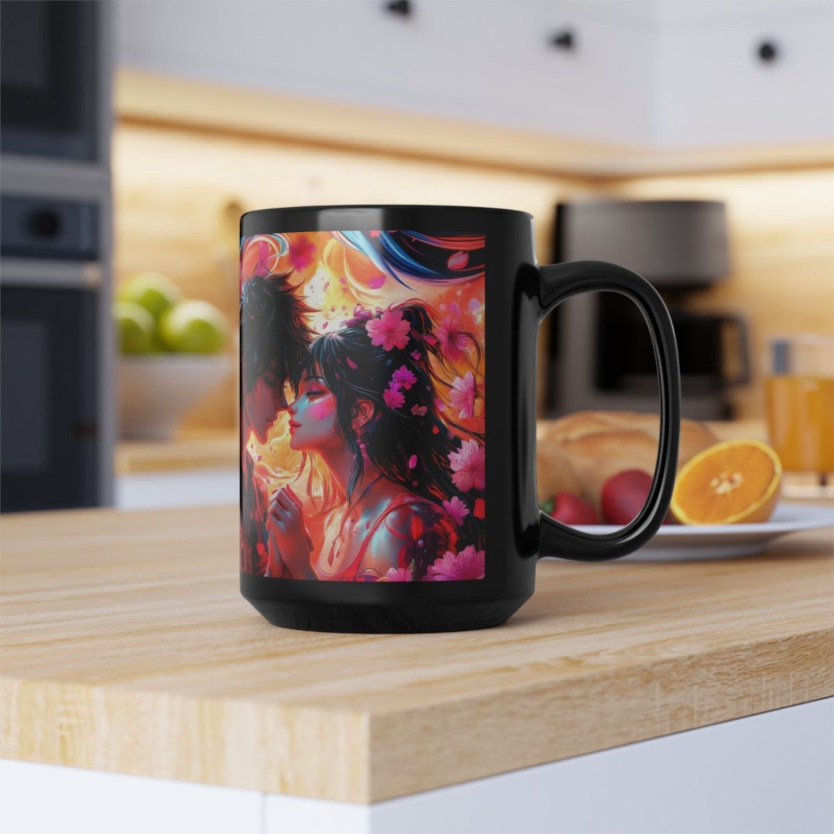 Romantic Manga - Style Coffee Mug 15oz - Elegant Deer