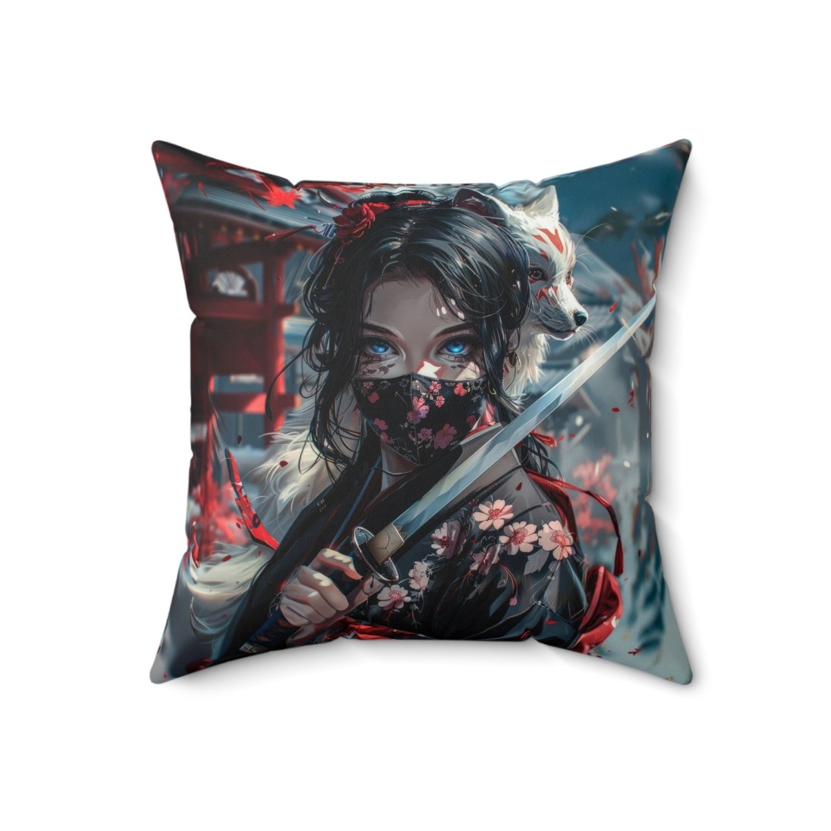 Samurai Fox Pillow - Elegant Deer