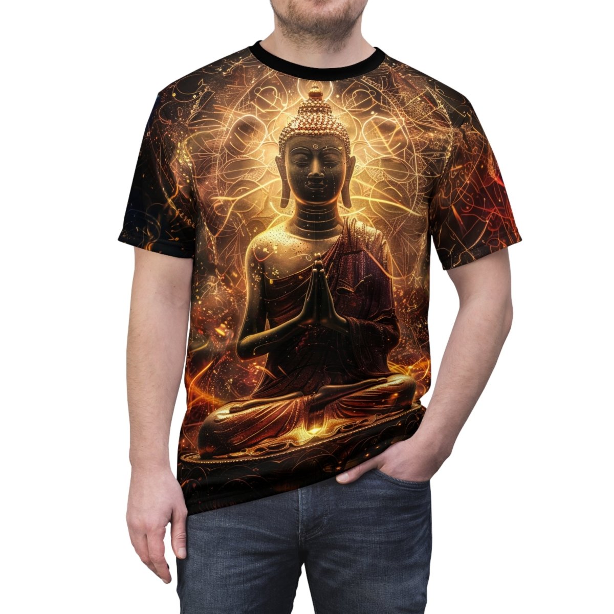 Serenity and Radiance T-Shirt (AOP) - Elegant Deer