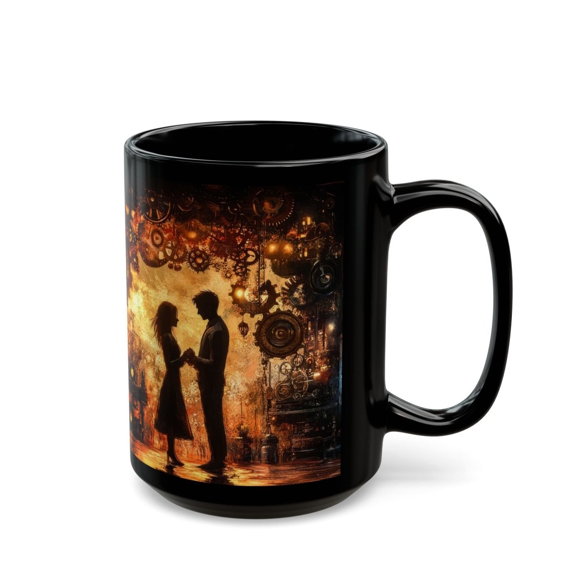 Steampunk Love - Romantic Valentine's Coffee Mug 15oz - Elegant Deer