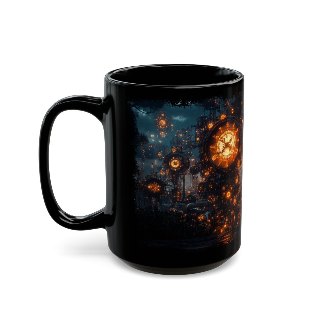 Steampunk Skyline Romance Coffee Mug 15oz - Elegant Deer