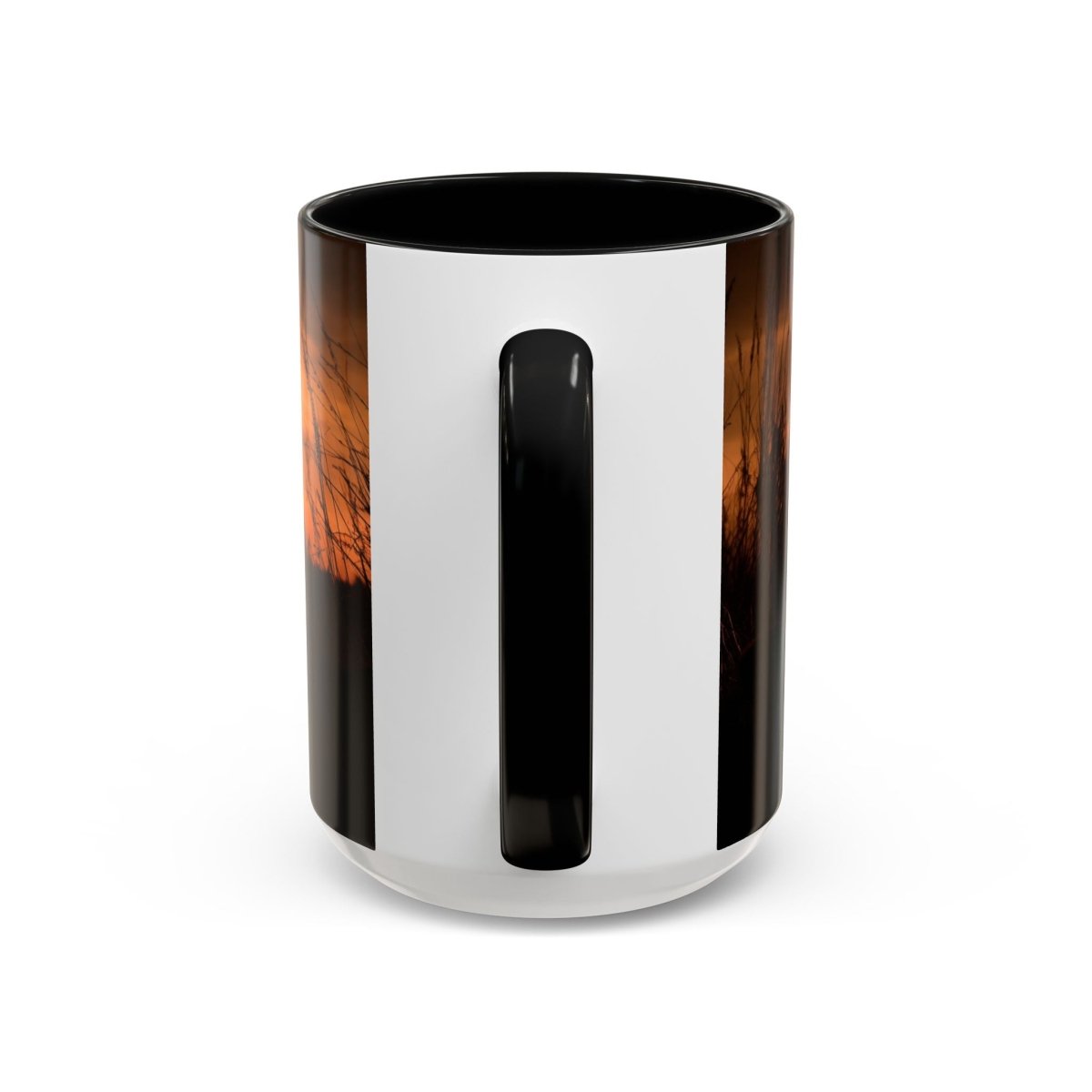 Sunset Cat Silhouette Coffee Mug, 15oz - Elegant Deer