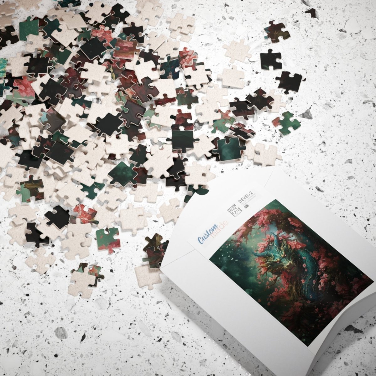 Turquoise Dragon in the Flowers jigsaw puzzle - Elegant Deer