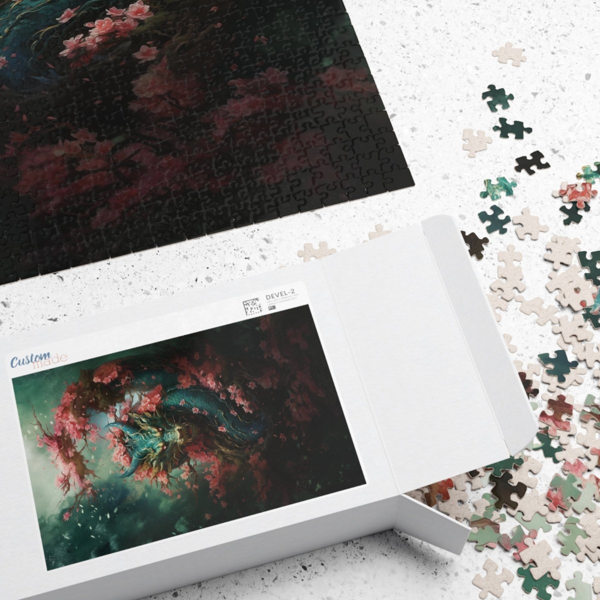 Turquoise Dragon in the Flowers jigsaw puzzle - Elegant Deer