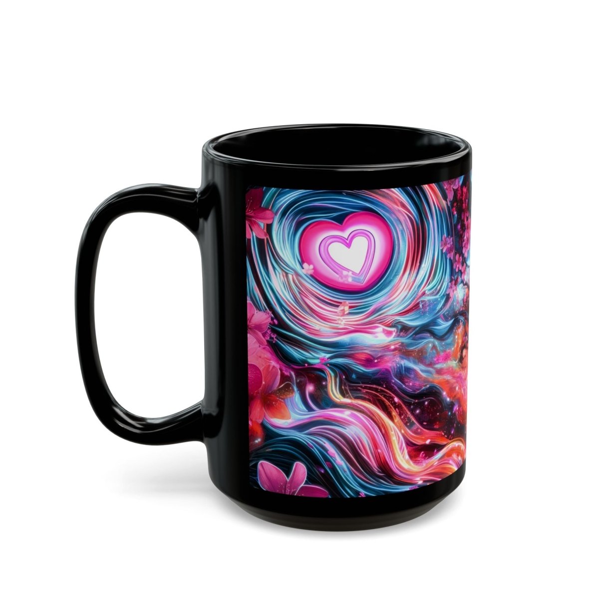Vibrant Manga - Style Romantic Coffee Mug 15oz - Elegant Deer