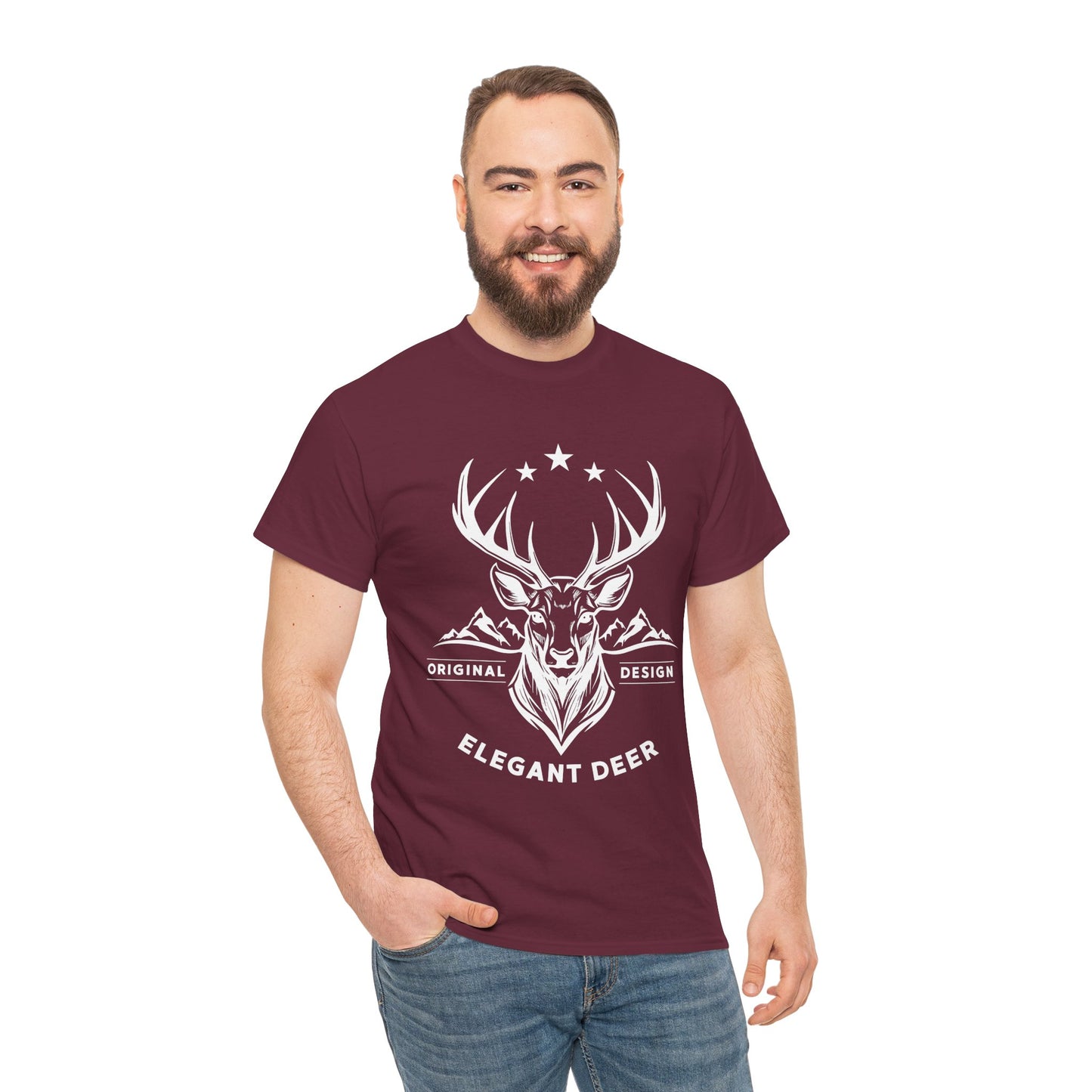 Elegant Deer Unisex Heavy Cotton T-shirt Supporter Collection Winter 2025