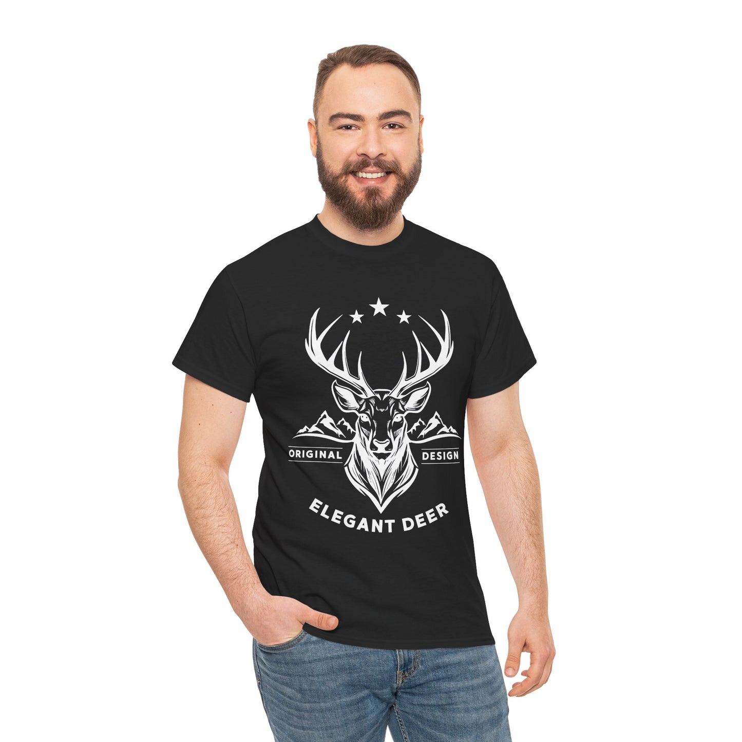 Elegant Deer Unisex Heavy Cotton T-shirt Supporter Collection Winter 2025
