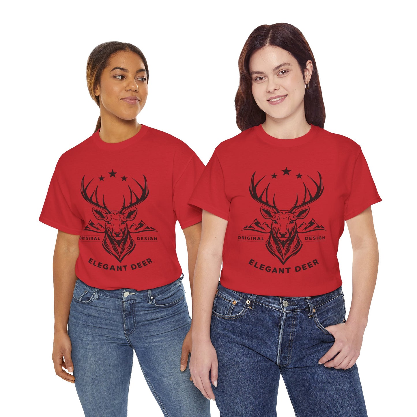Elegant Deer Unisex Heavy Cotton T-shirt Supporter Collection Winter 2025