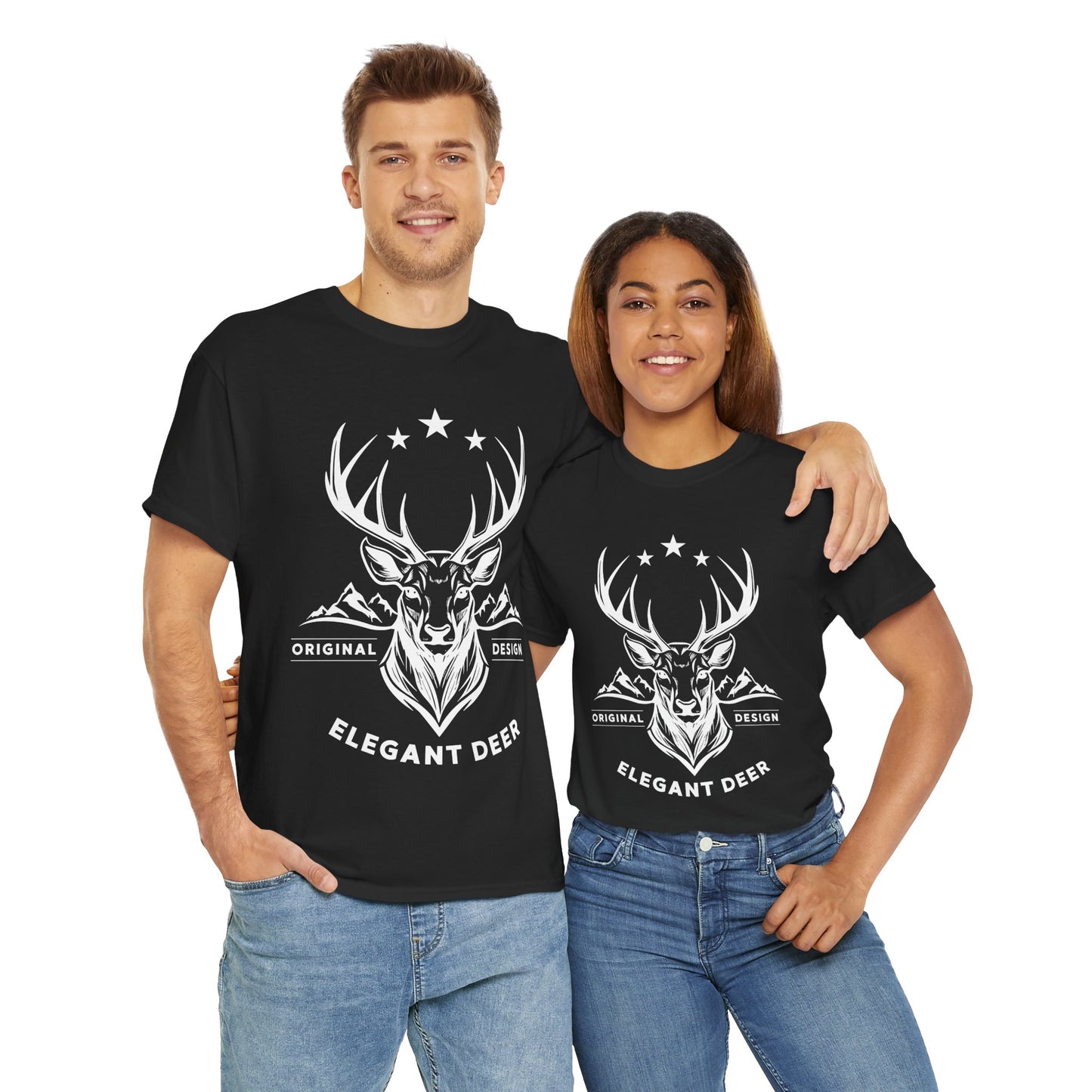 Elegant Deer Unisex Heavy Cotton T-shirt Supporter Collection Winter 2025