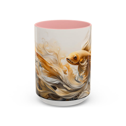 Gold Koi Carp Coffee Mug, 15oz