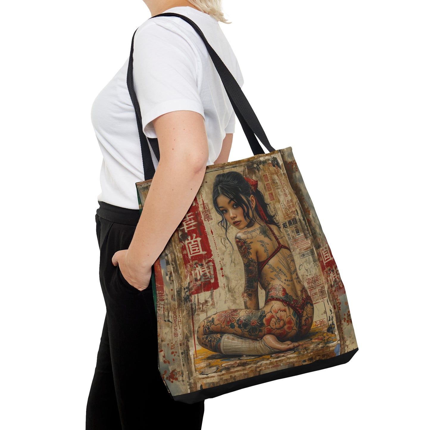 Gorgeous tattooed Asian woman Tote Bag