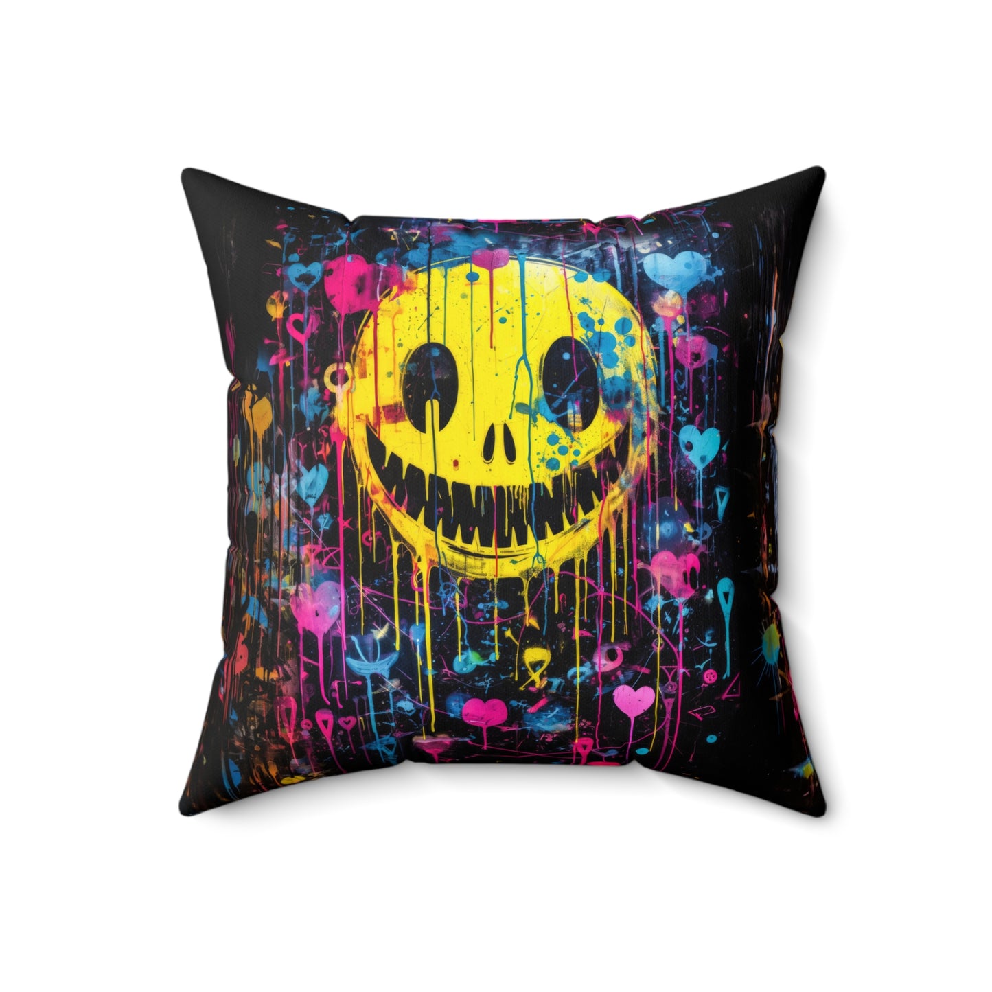 Urban Art Smiley Pillow