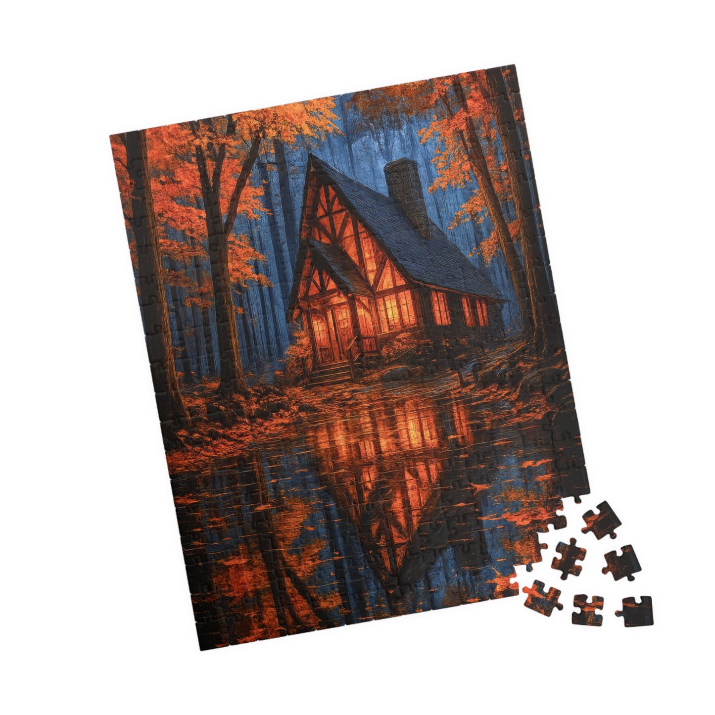 🍁 Autumn Glow Puzzle – Cabin in the Golden Forest 🌲🏡