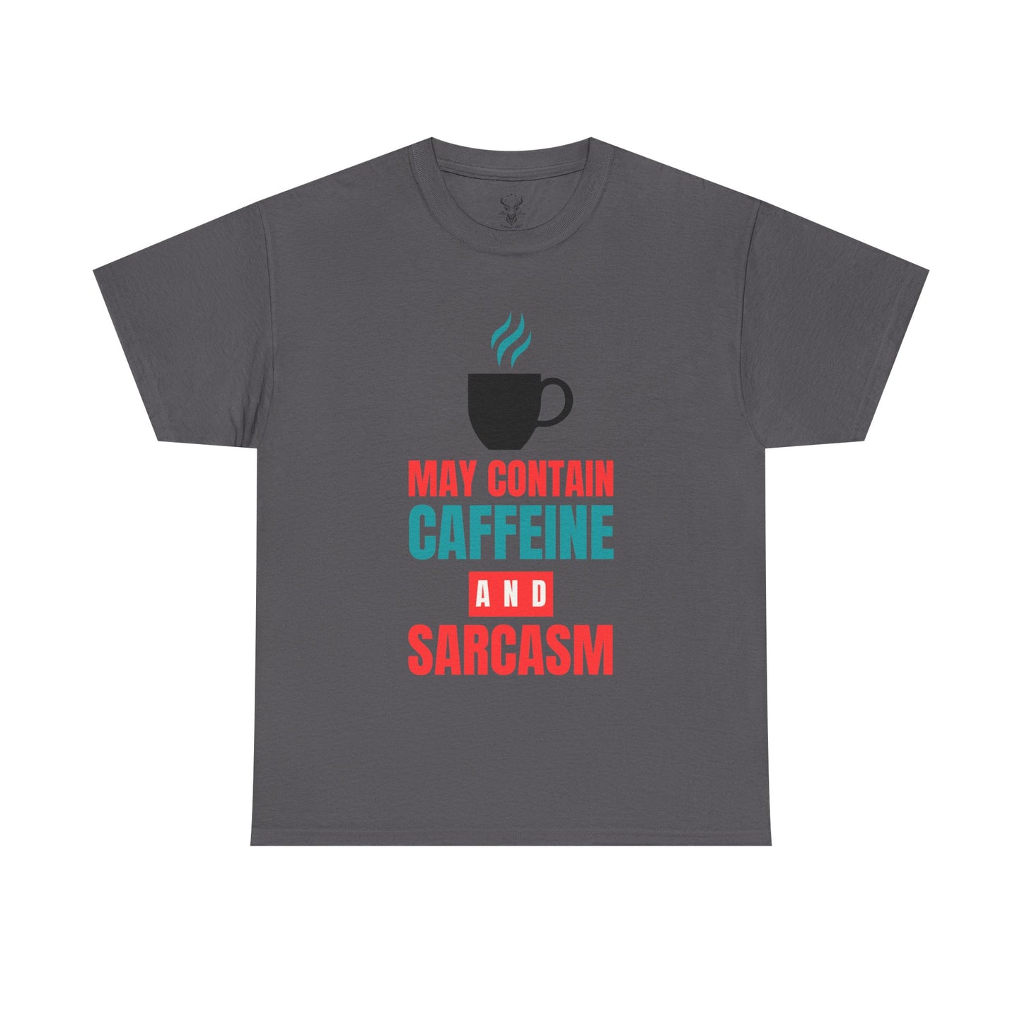 May Contain Caffeine and Sarcasm – Funny Tee by Elegant Deer T-shirt
