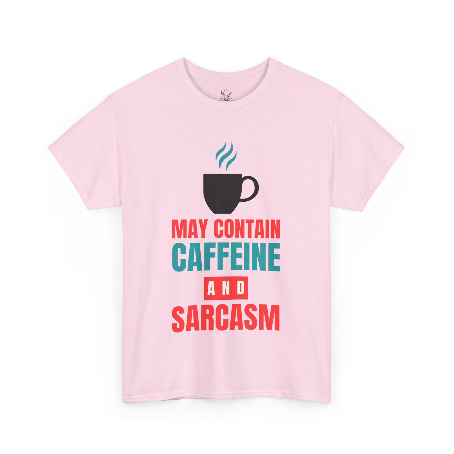 May Contain Caffeine and Sarcasm – Funny Tee by Elegant Deer T-shirt