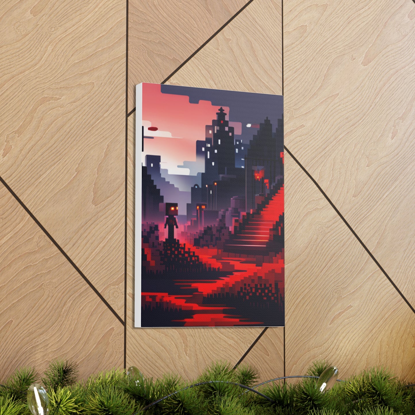 Red Creepy Castle Canvas Poster