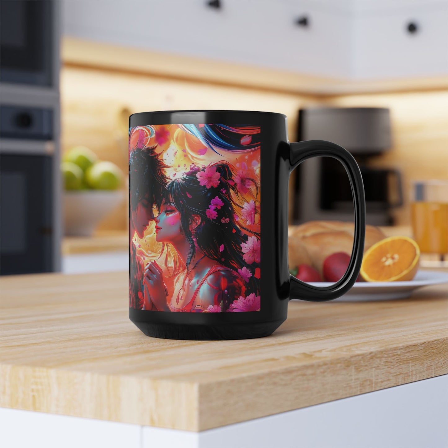 Romantic Manga-Style Coffee Mug 15oz